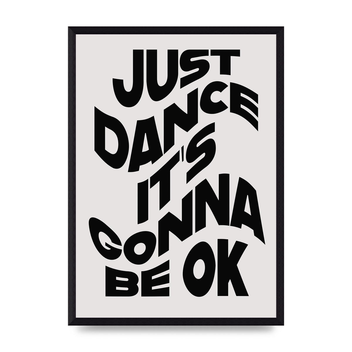 Just Dance Black White Wave" Wall Art - A3 framed