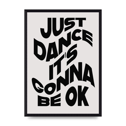 Just Dance Black White Wave" Wall Art - A3 framed