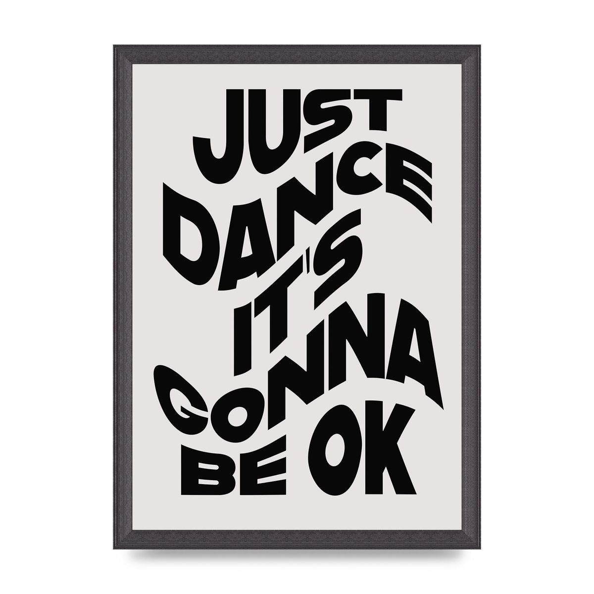 Just Dance Black White Wave" Wall Art - A3 framed