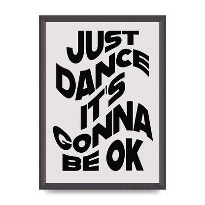 Just Dance Black White Wave" Wall Art - A3 framed