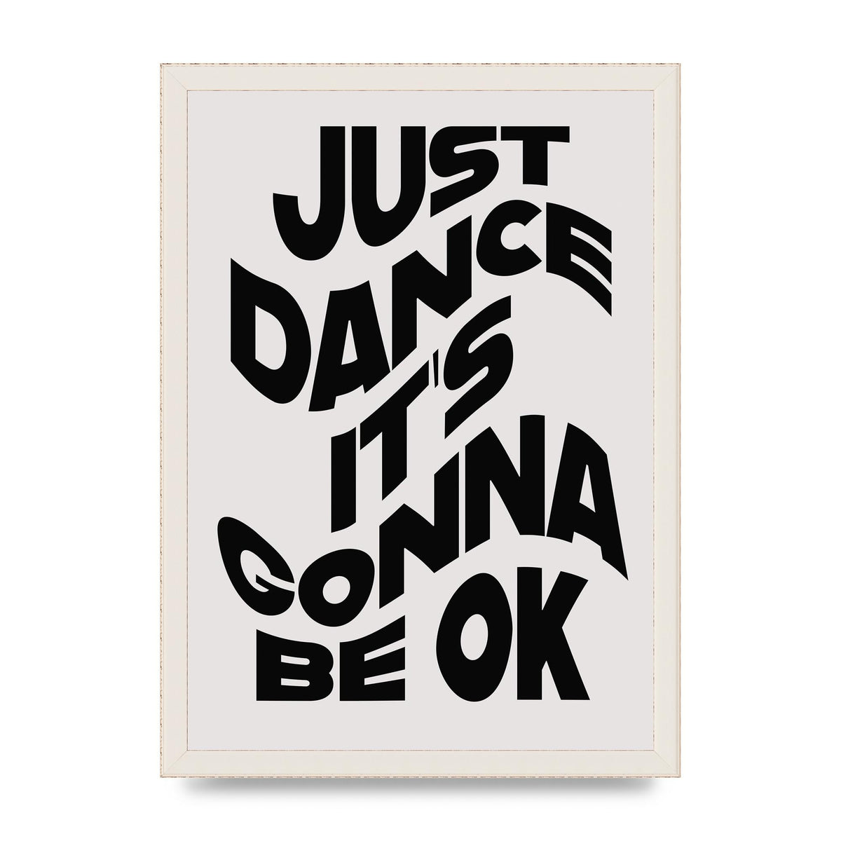 Just Dance Black White Wave" Wall Art - A3 framed