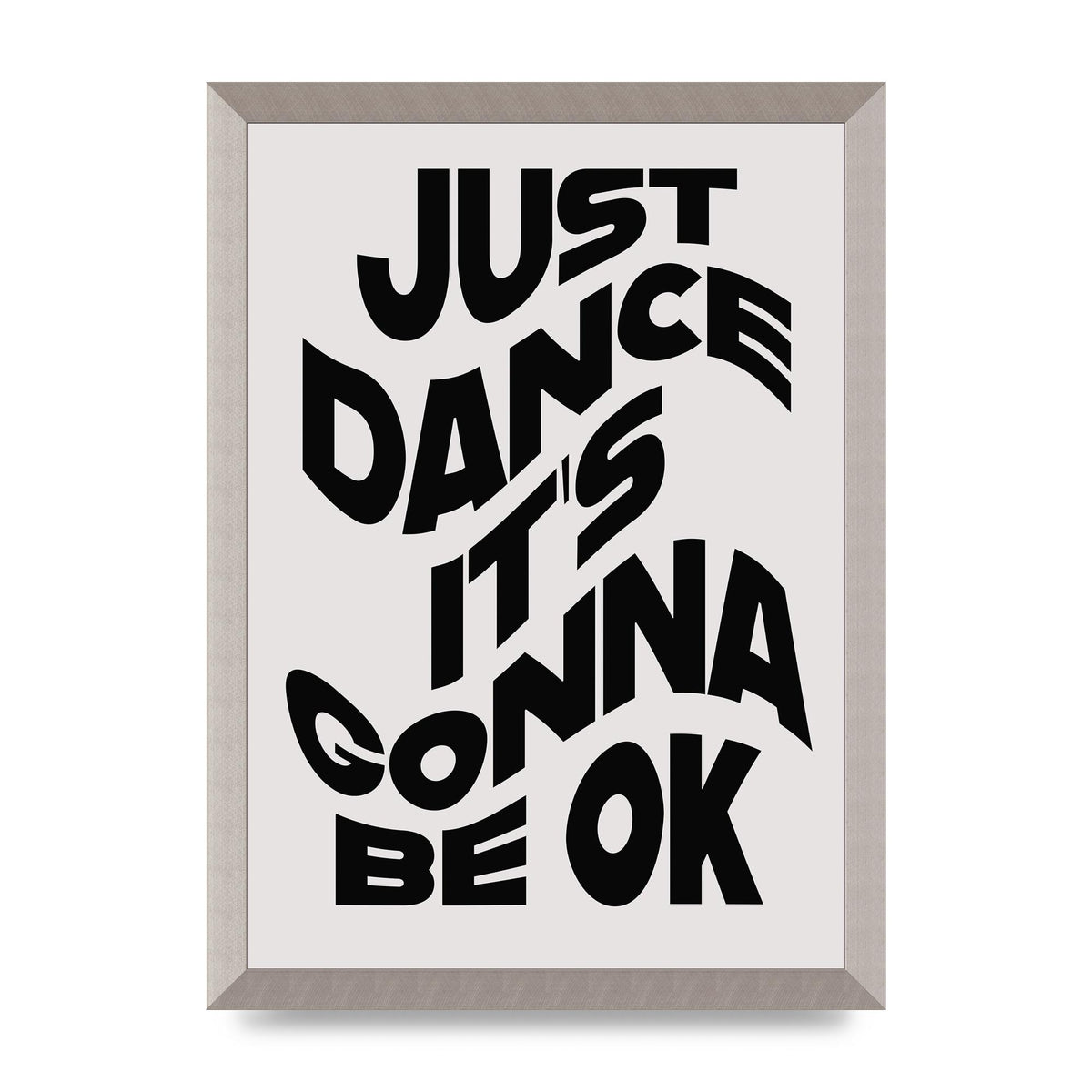 Just Dance Black White Wave" Wall Art - A3 framed