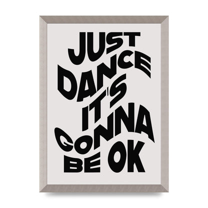 Just Dance Black White Wave" Wall Art - A3 framed
