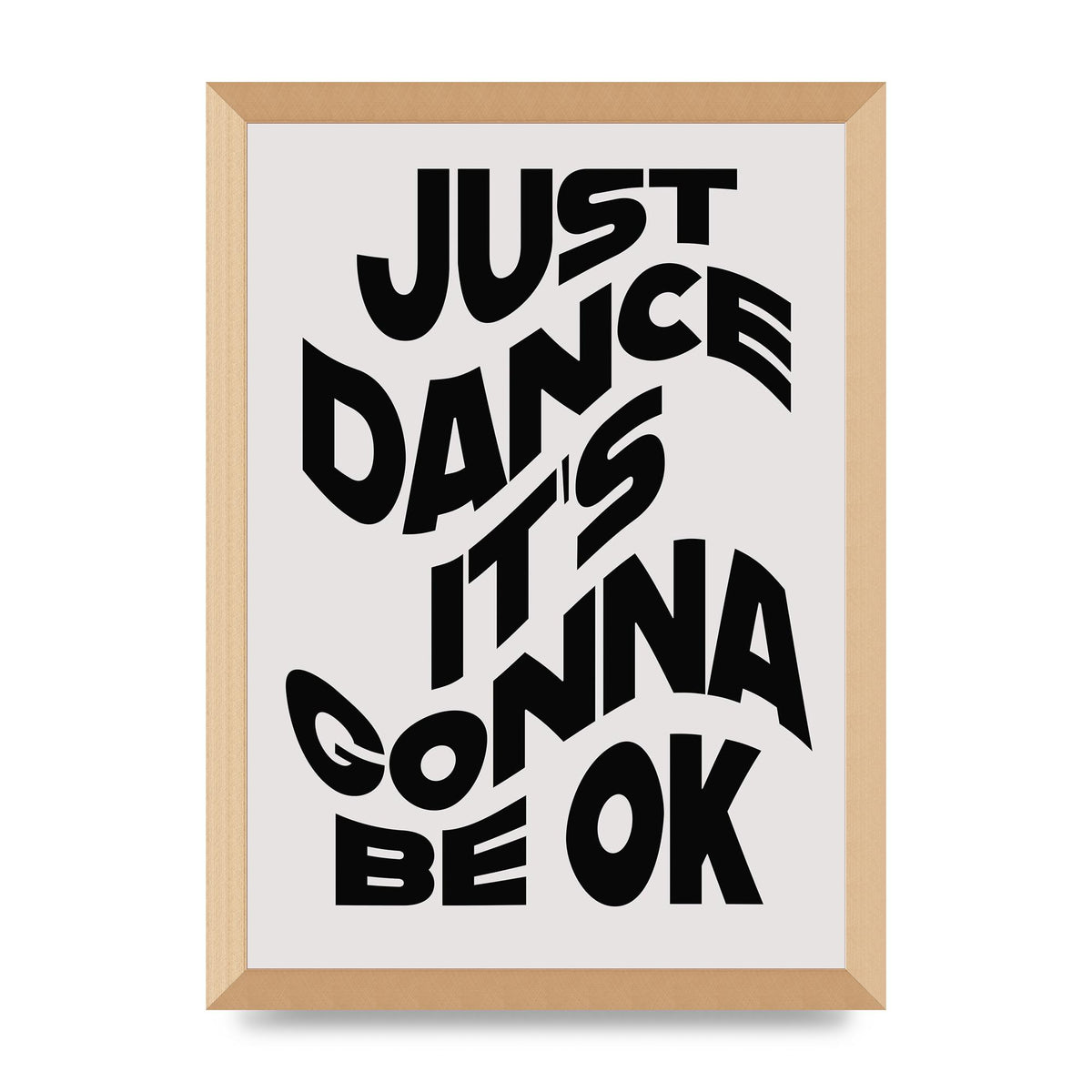 Just Dance Black White Wave" Wall Art - A3 framed