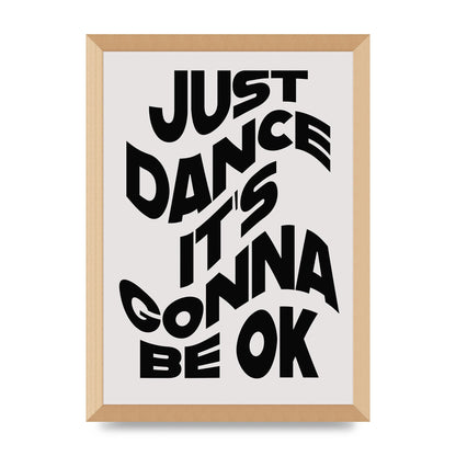 Just Dance Black White Wave" Wall Art - A3 framed