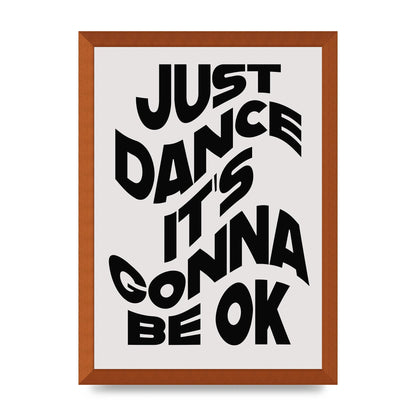 Just Dance Black White Wave" Wall Art - A3 framed
