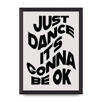 Just Dance Black White Wave" Wall Art - A3 framed