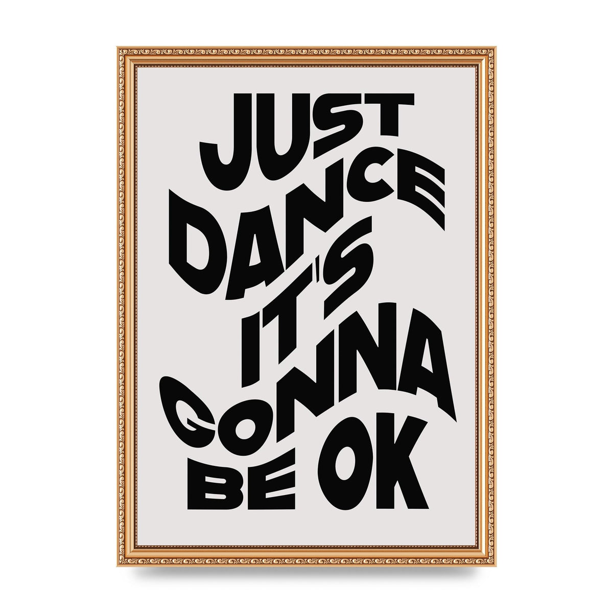 Just Dance Black White Wave" Wall Art - A3 framed