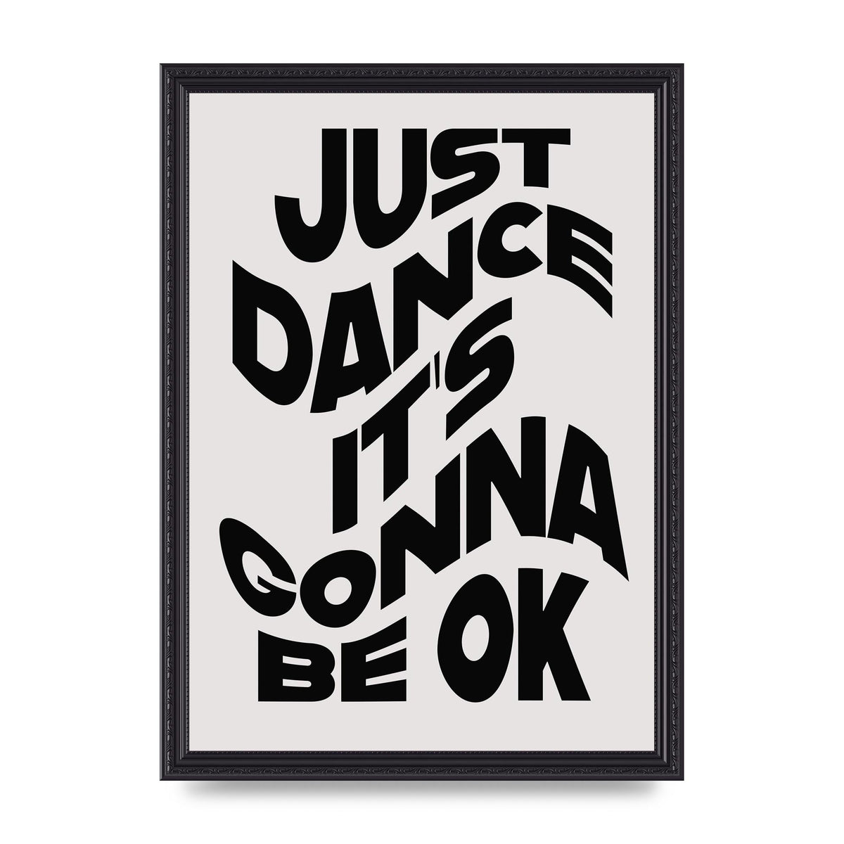 Just Dance Black White Wave" Wall Art - A3 framed
