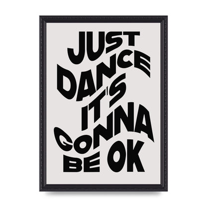 Just Dance Black White Wave" Wall Art - A3 framed