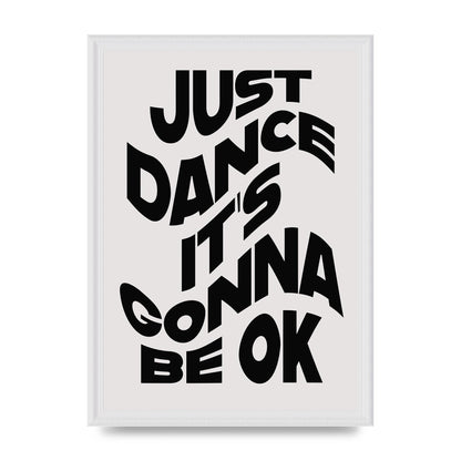 Just Dance Black White Wave" Wall Art - A3 framed