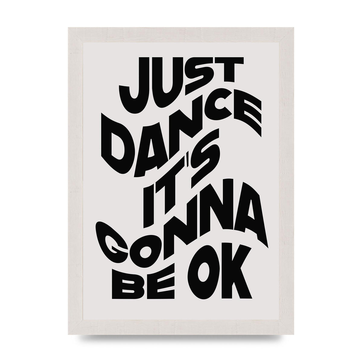 Just Dance Black White Wave" Wall Art - A4 framed