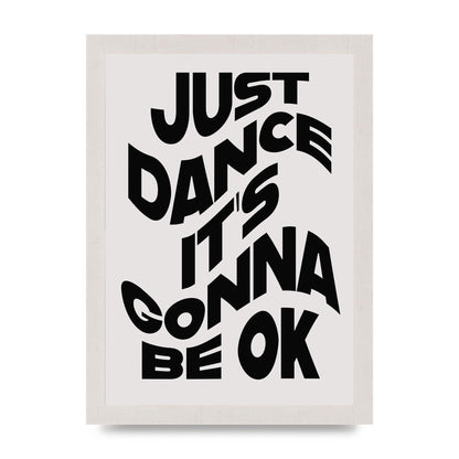 Just Dance Black White Wave" Wall Art - A4 framed