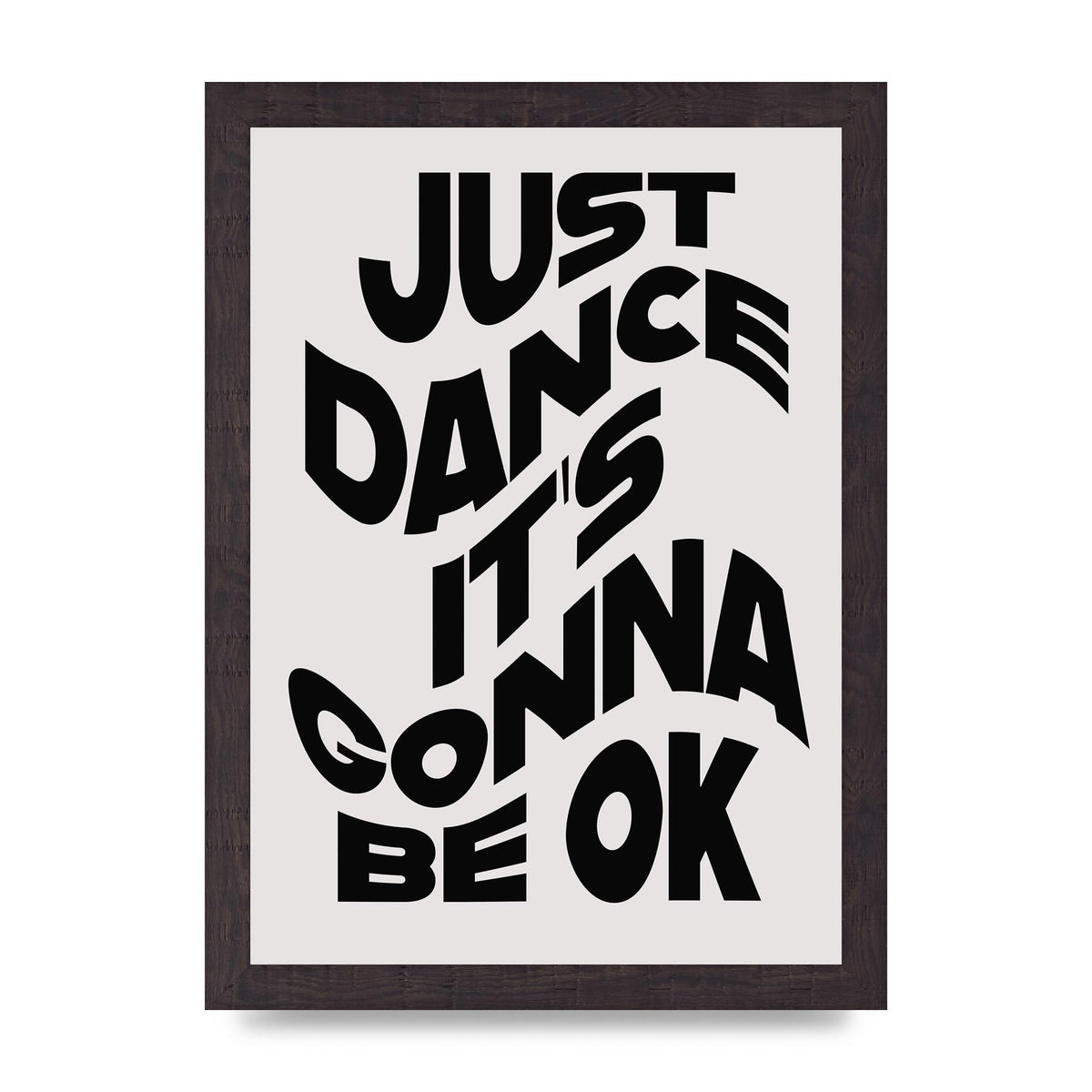 Just Dance Black White Wave" Wall Art - A4 framed