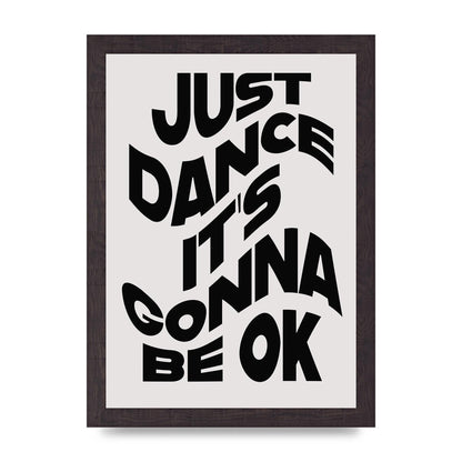 Just Dance Black White Wave" Wall Art - A4 framed