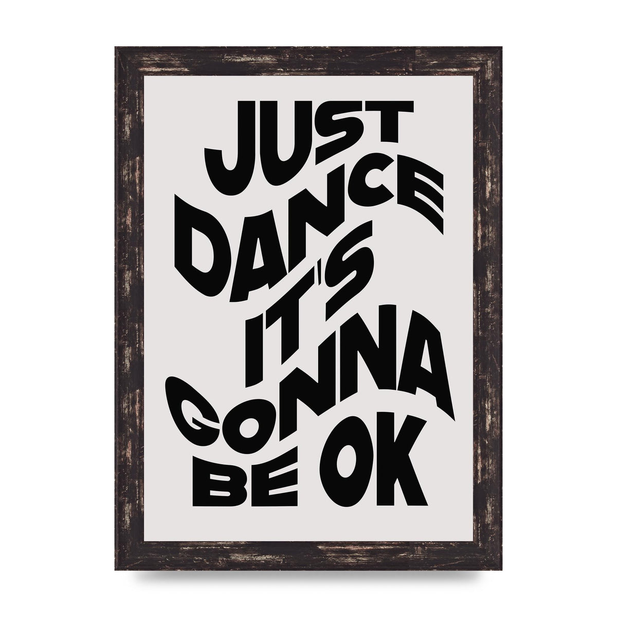 Just Dance Black White Wave" Wall Art - A4 framed