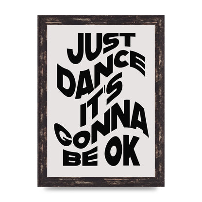 Just Dance Black White Wave" Wall Art - A4 framed
