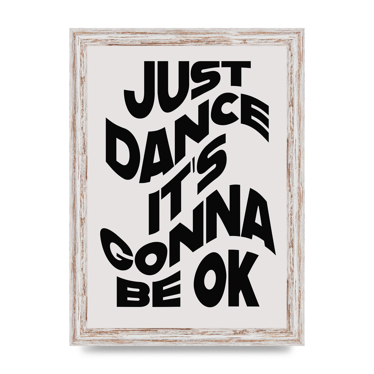 Just Dance Black White Wave" Wall Art - A4 framed