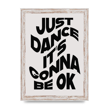 Just Dance Black White Wave" Wall Art - A4 framed