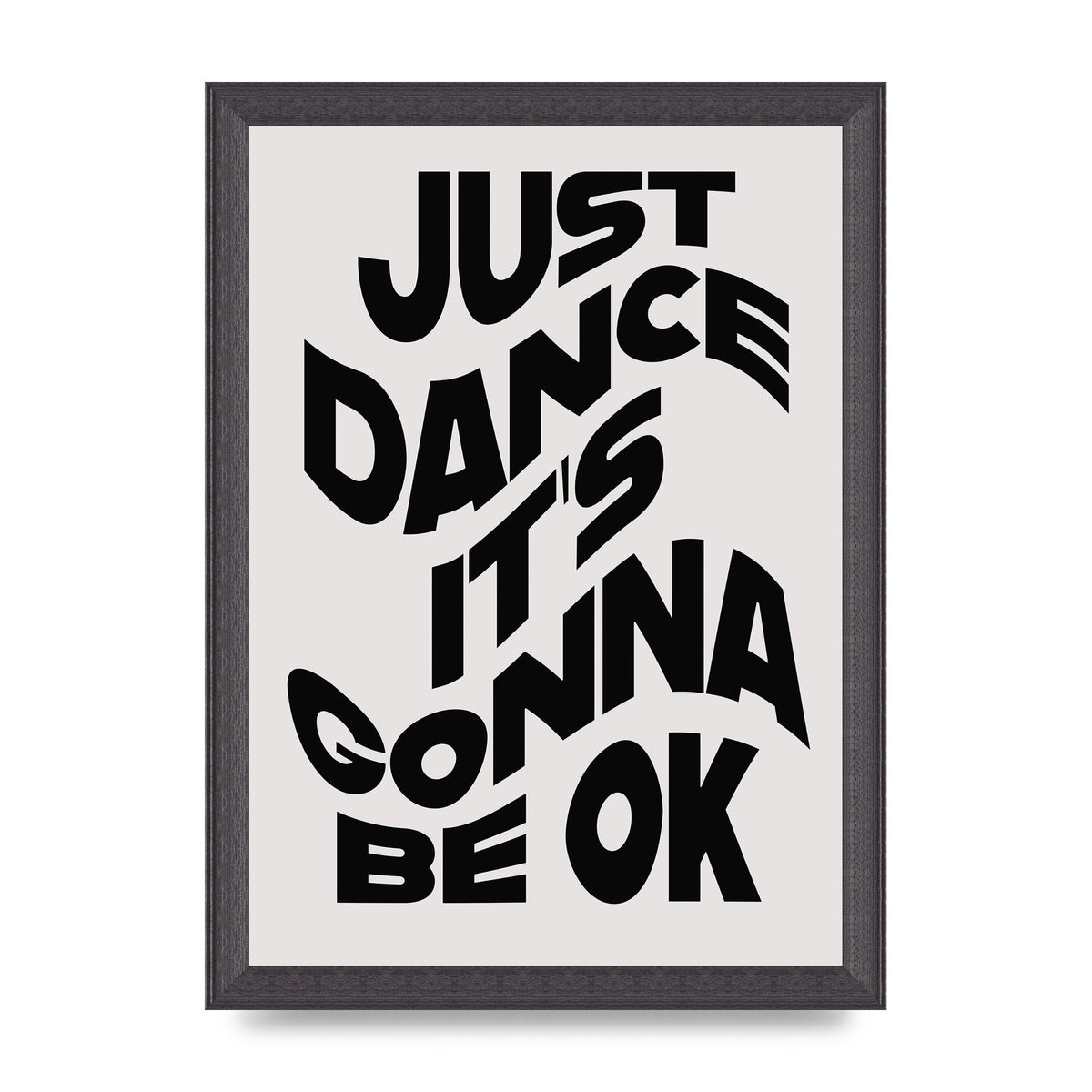 Just Dance Black White Wave" Wall Art - A4 framed