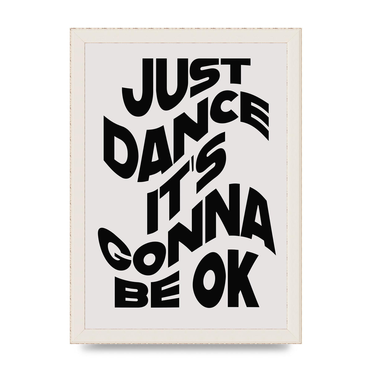 Just Dance Black White Wave" Wall Art - A4 framed