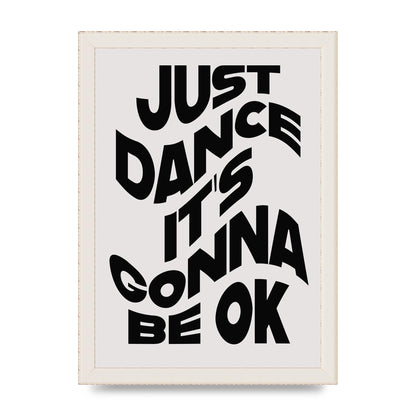 Just Dance Black White Wave" Wall Art - A4 framed