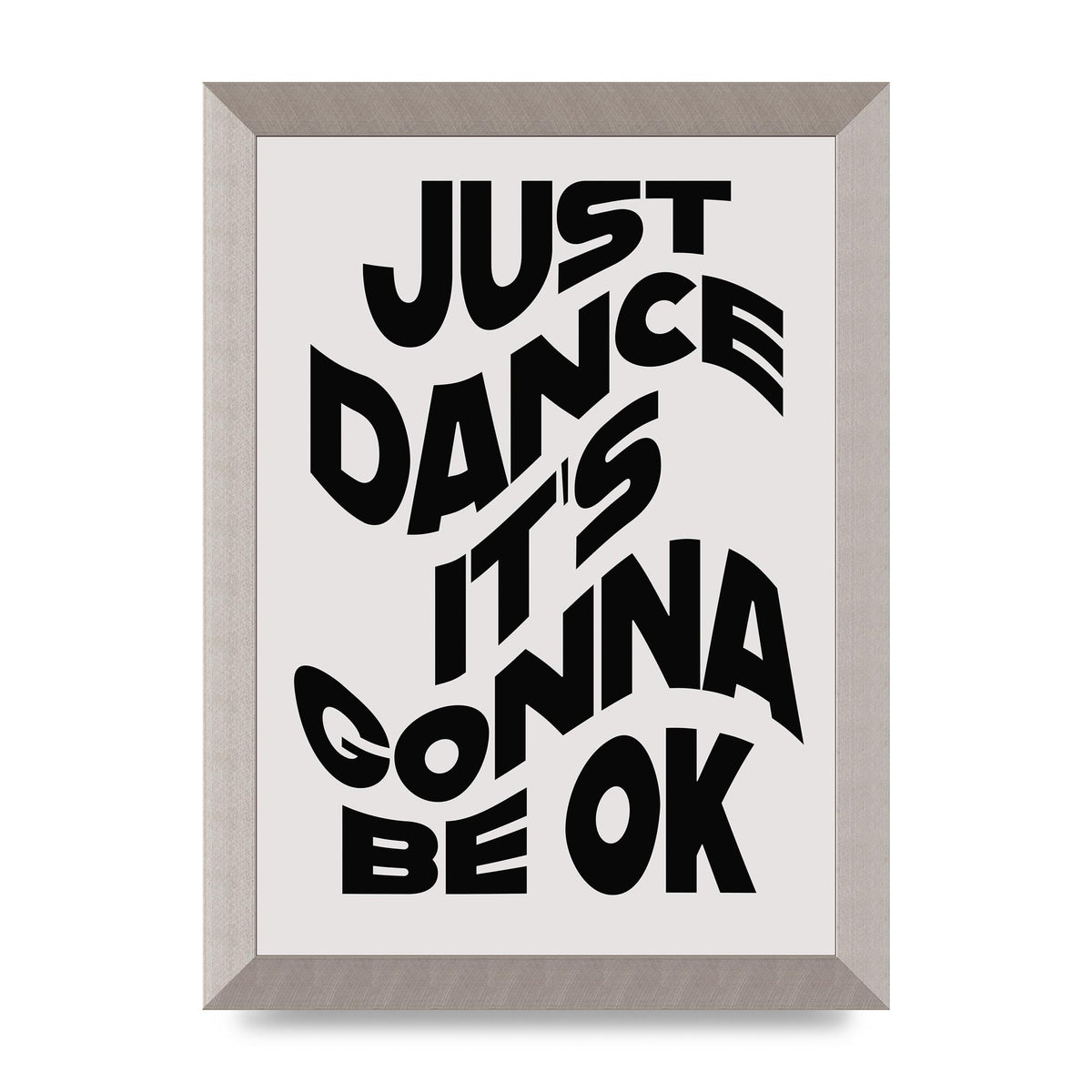 Just Dance Black White Wave" Wall Art - A4 framed