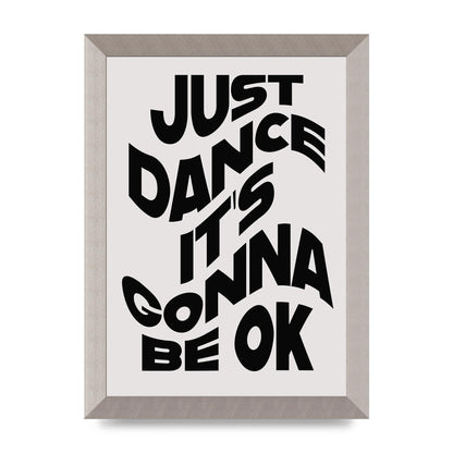 Just Dance Black White Wave" Wall Art - A4 framed
