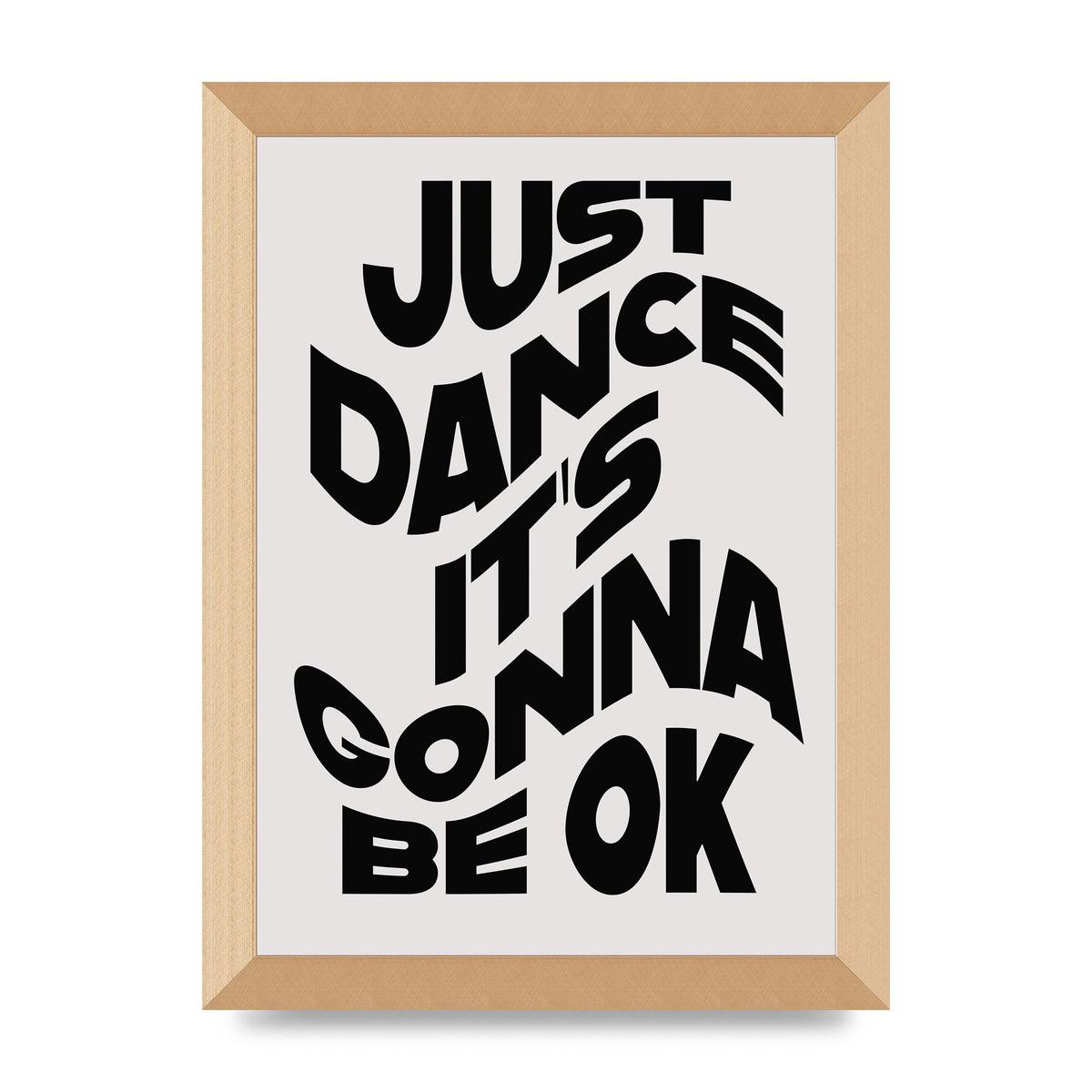 Just Dance Black White Wave" Wall Art - A4 framed