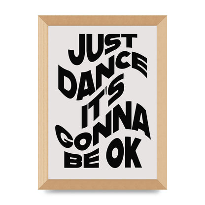 Just Dance Black White Wave" Wall Art - A4 framed