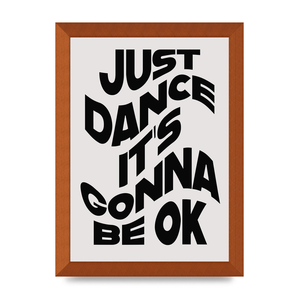 Just Dance Black White Wave" Wall Art - A4 framed