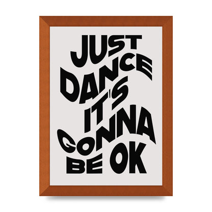 Just Dance Black White Wave" Wall Art - A4 framed