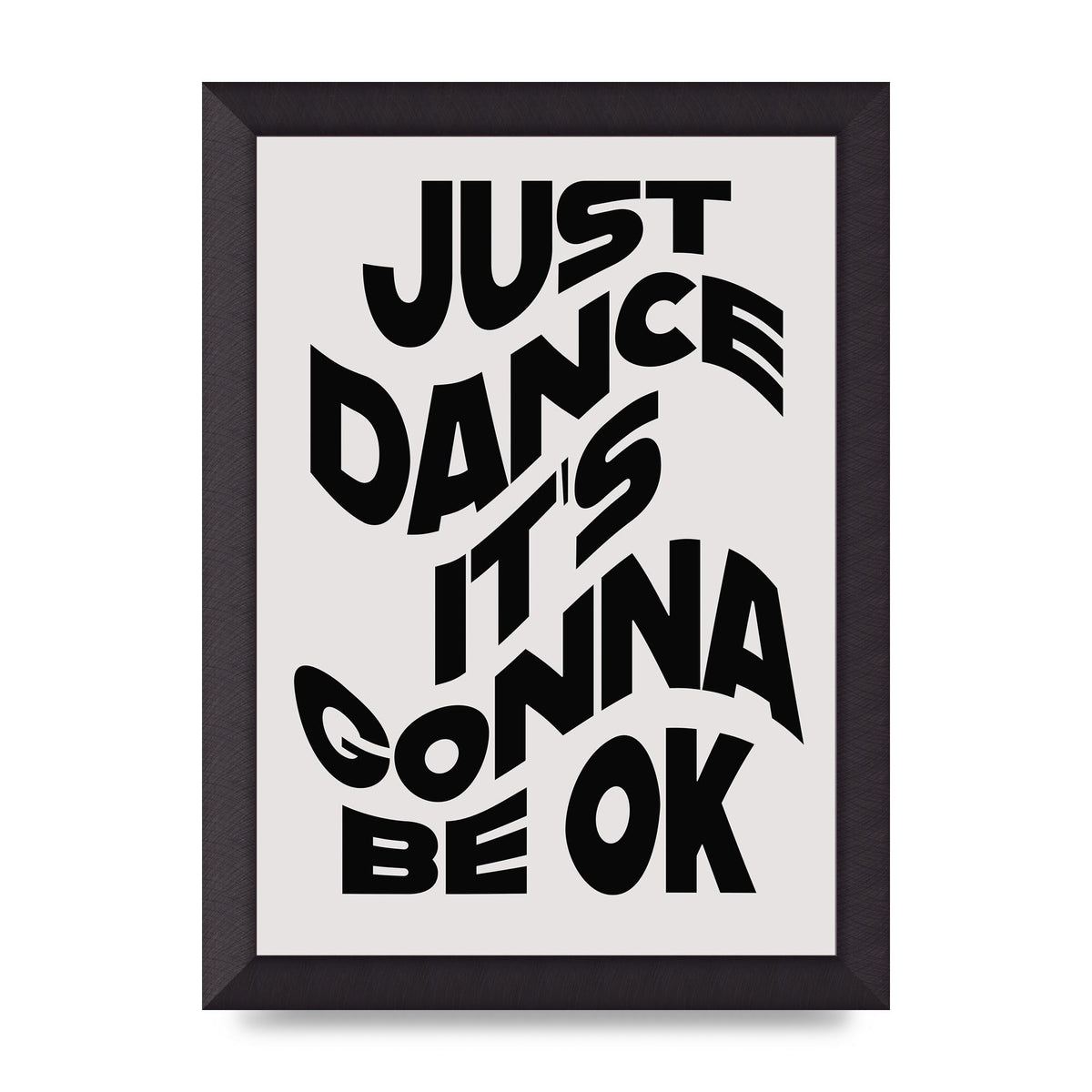 Just Dance Black White Wave" Wall Art - A4 framed