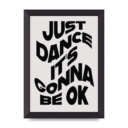 Just Dance Black White Wave" Wall Art - A4 framed