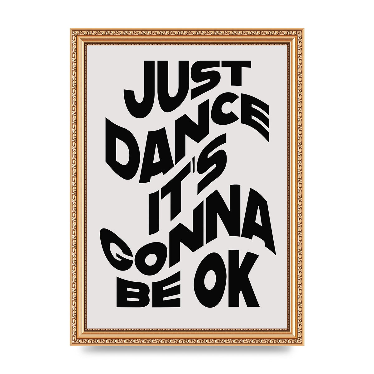 Just Dance Black White Wave" Wall Art - A4 framed