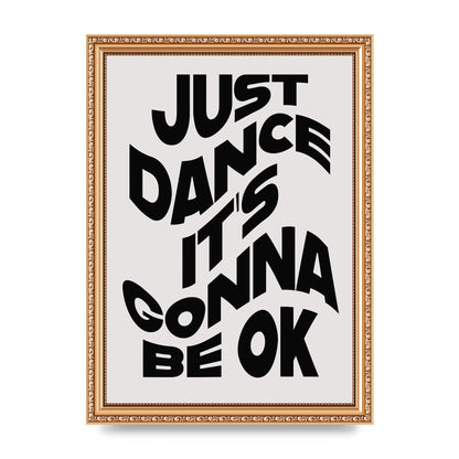 Just Dance Black White Wave" Wall Art - A4 framed