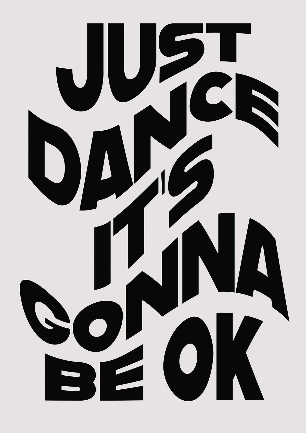 Just Dance Black White Wave" Wall Art - detail