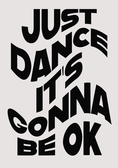 Just Dance Black White Wave" Wall Art - detail