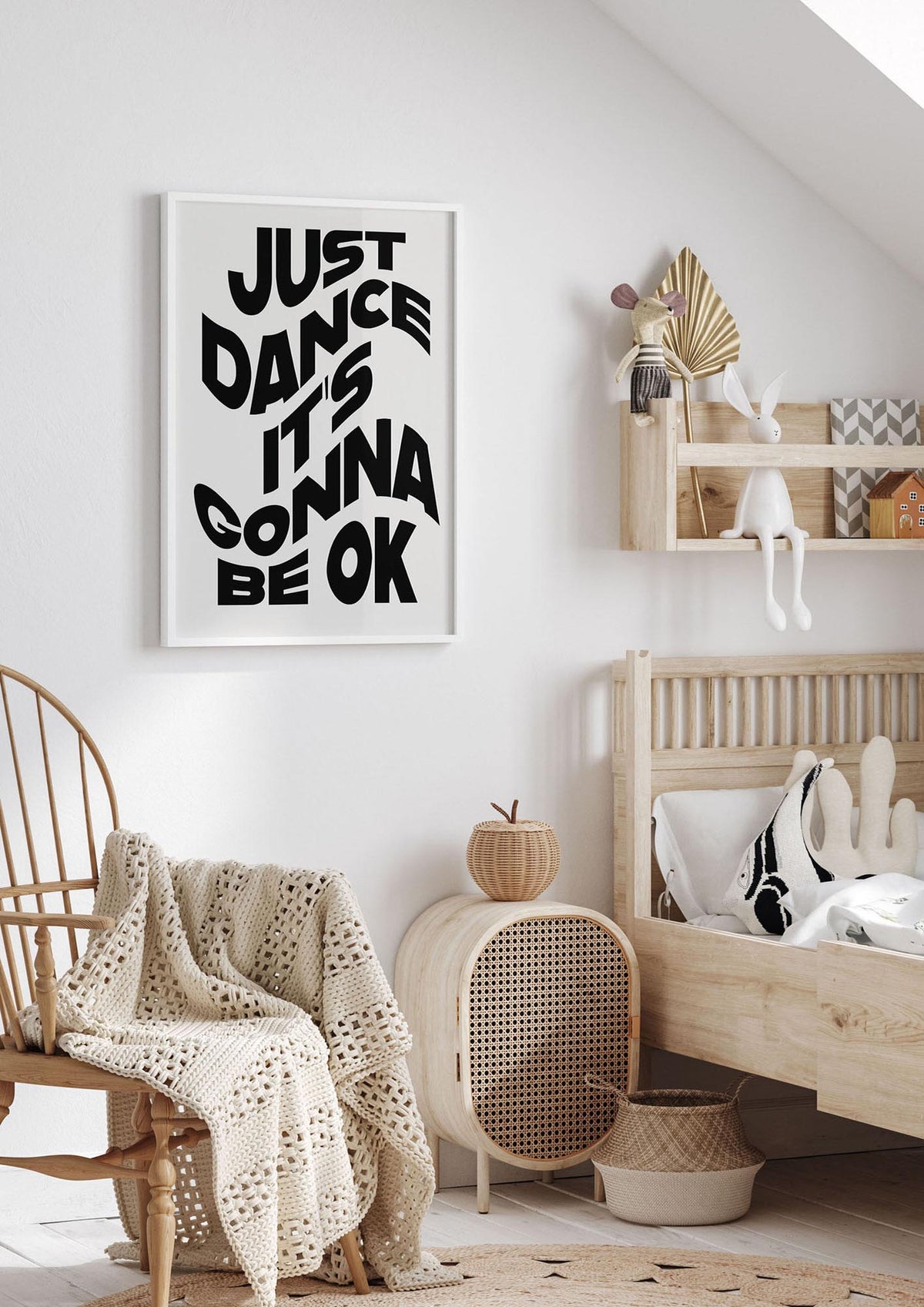 Just Dance Black White Wave" Wall Art - nursery 1