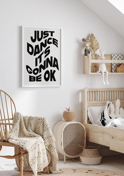 Just Dance Black White Wave" Wall Art - nursery 1