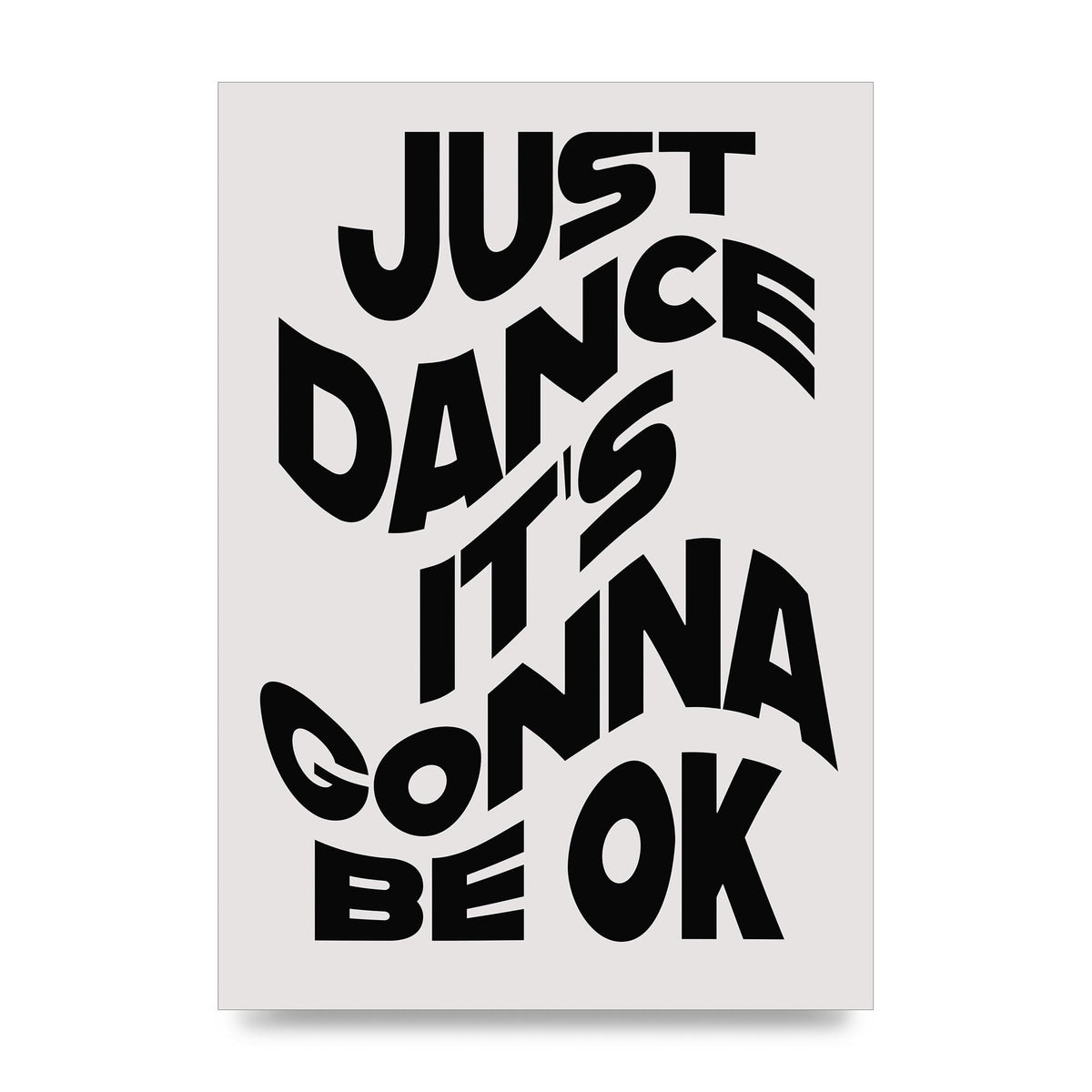 Just Dance Black White Wave" Wall Art - unframed print
