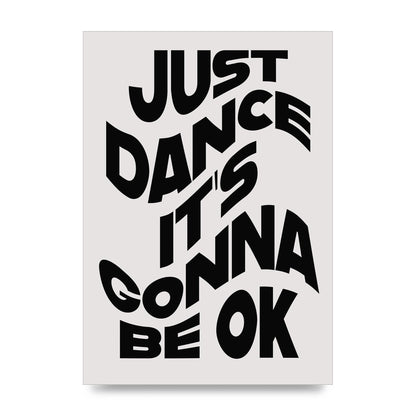 Just Dance Black White Wave" Wall Art - unframed print