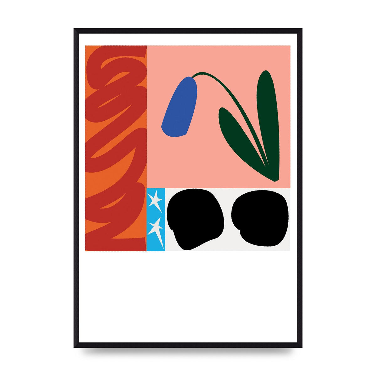 Colour Flower Collage Mix Match Wall Art - A2 framed