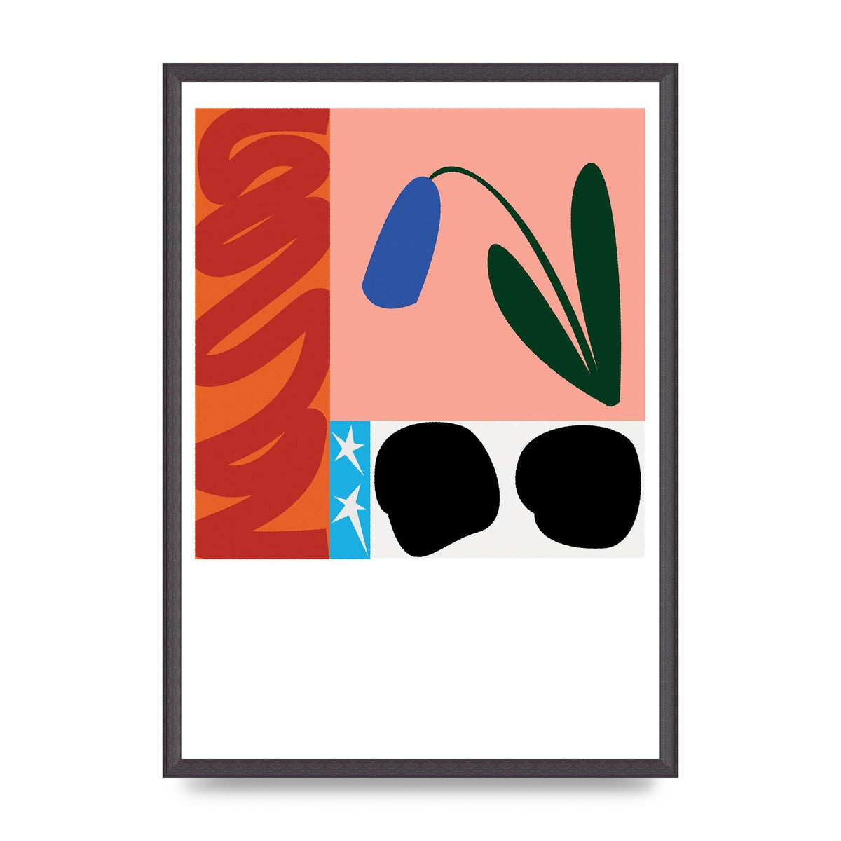 Colour Flower Collage Mix Match Wall Art - A2 framed