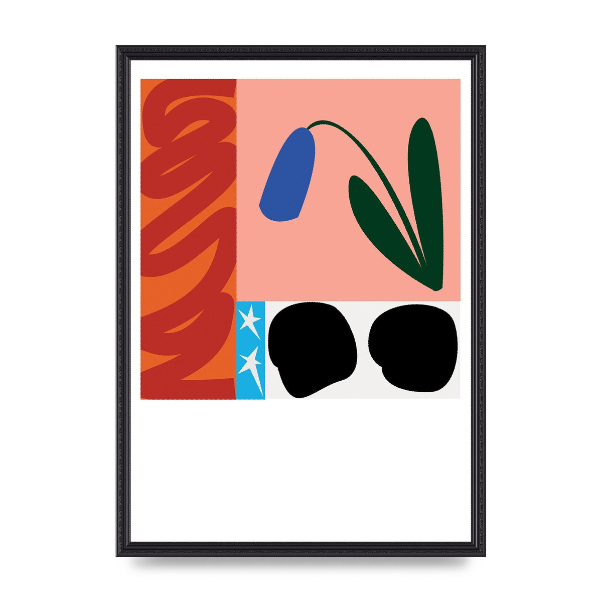 Colour Flower Collage Mix Match Wall Art - A2 framed
