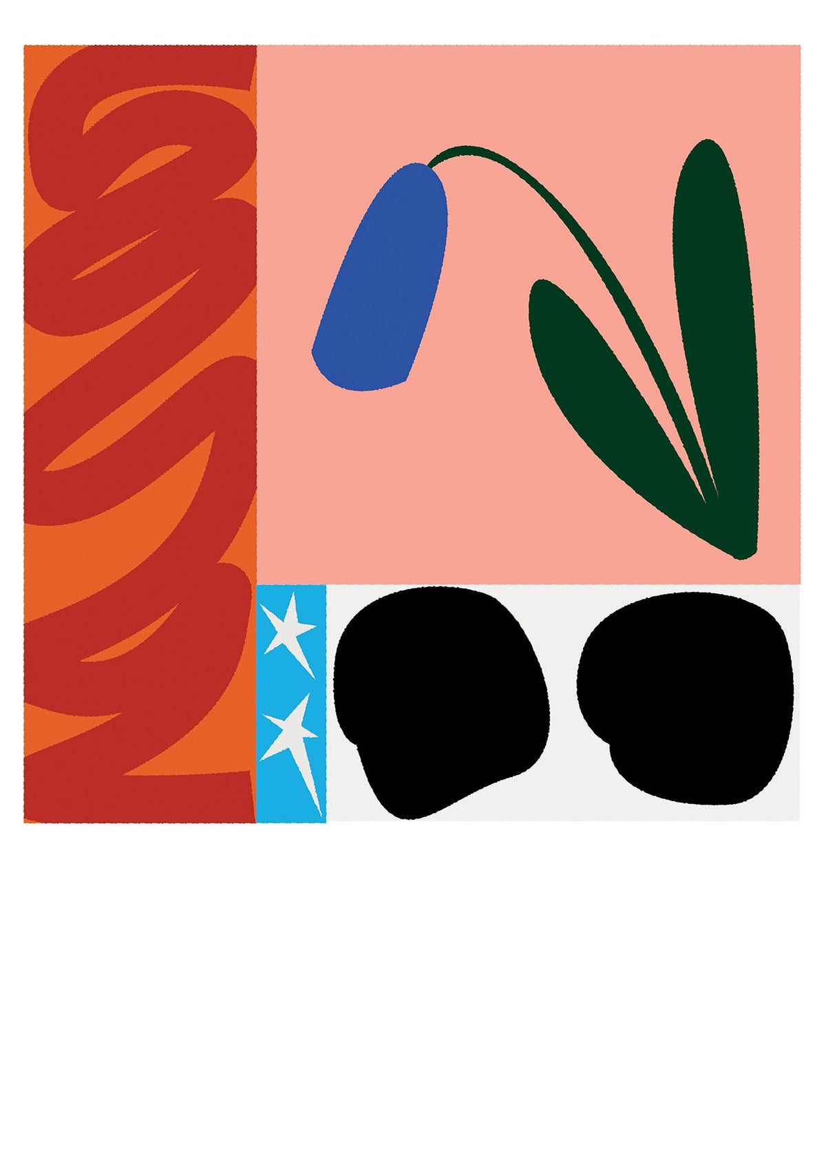 Colour Flower Collage Mix Match Wall Art - detail