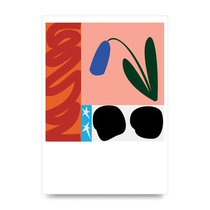 Colour Flower Collage Mix Match Wall Art - unframed print