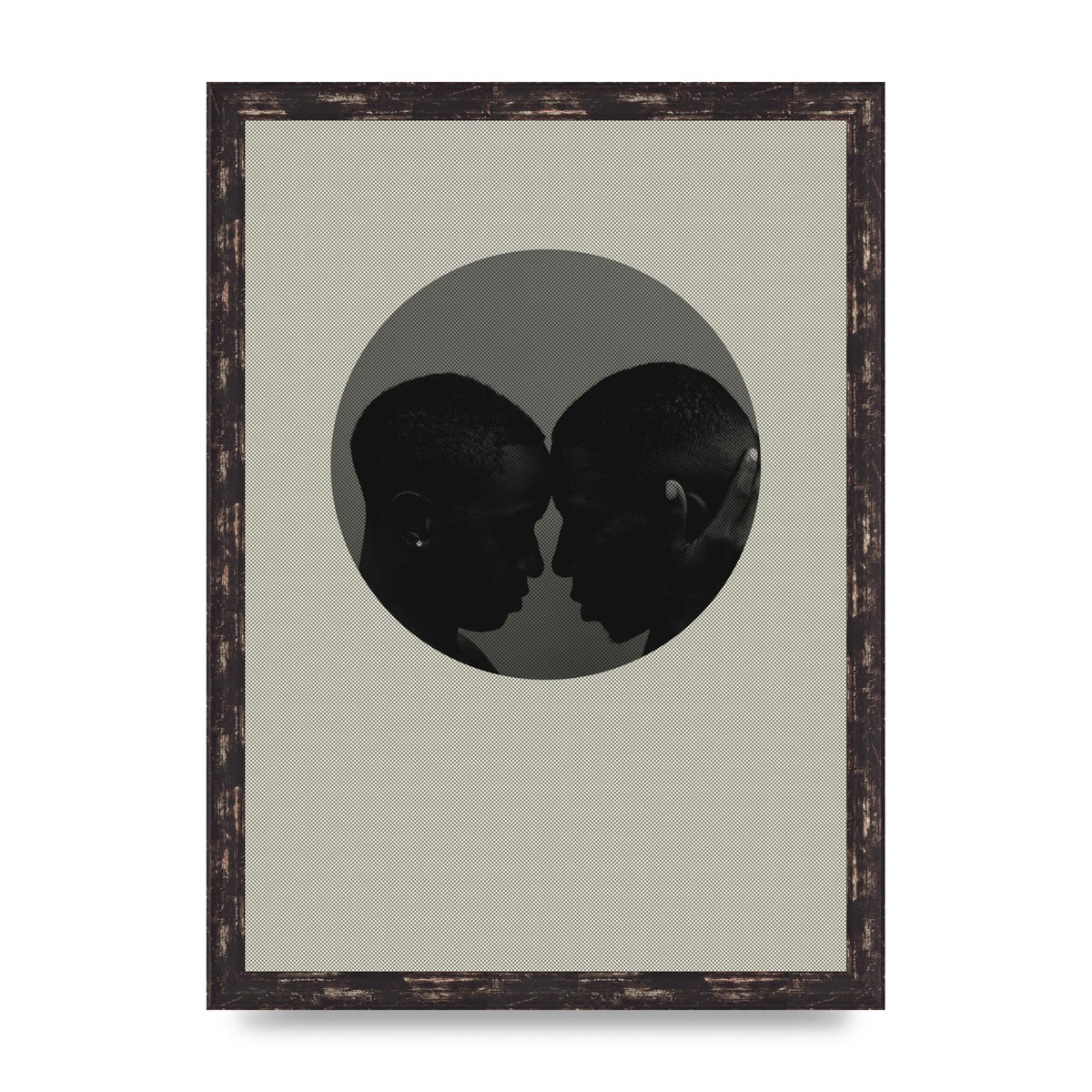 Halftone Kiss One Art For The Home - A3 framed