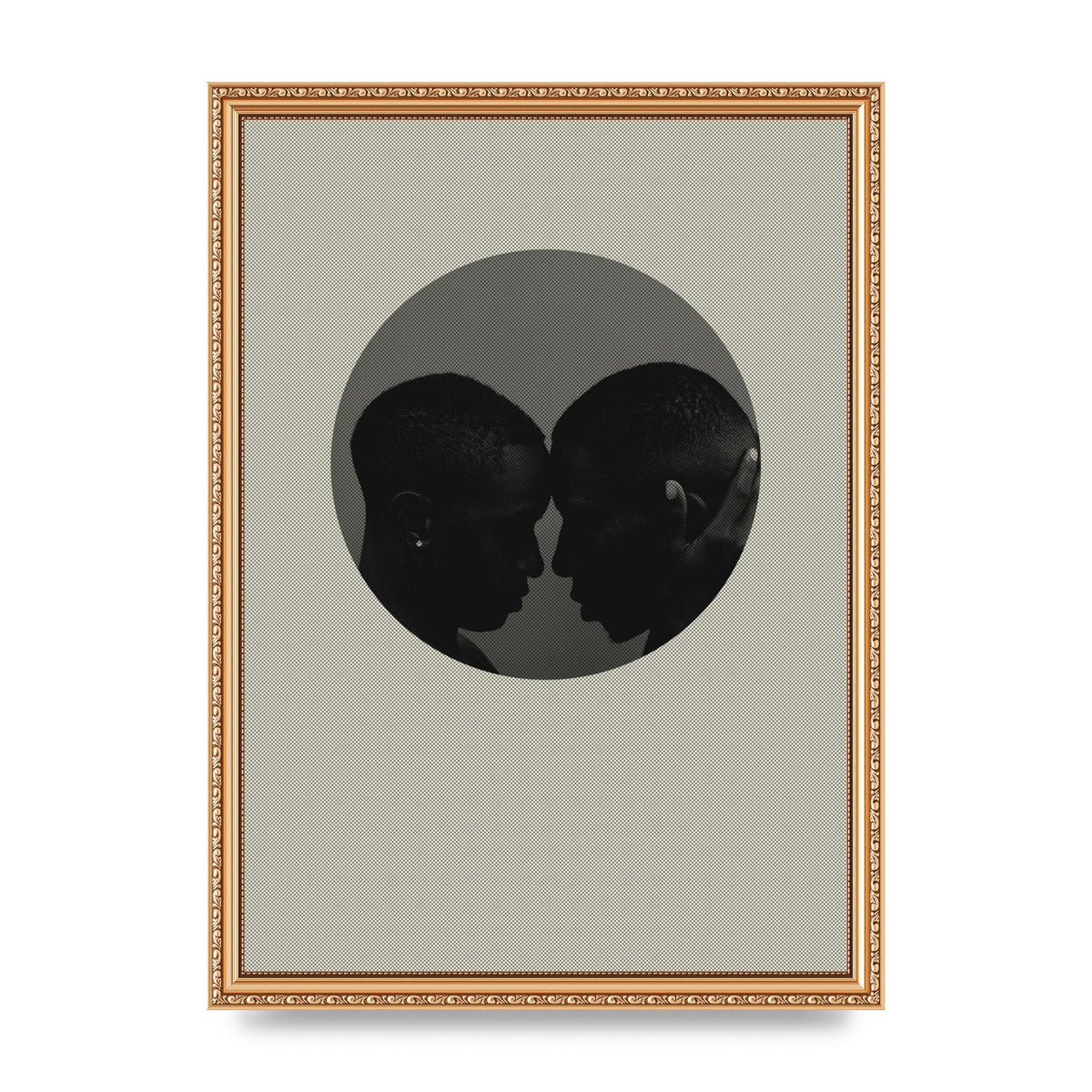 Halftone Kiss One Art For The Home - A3 framed