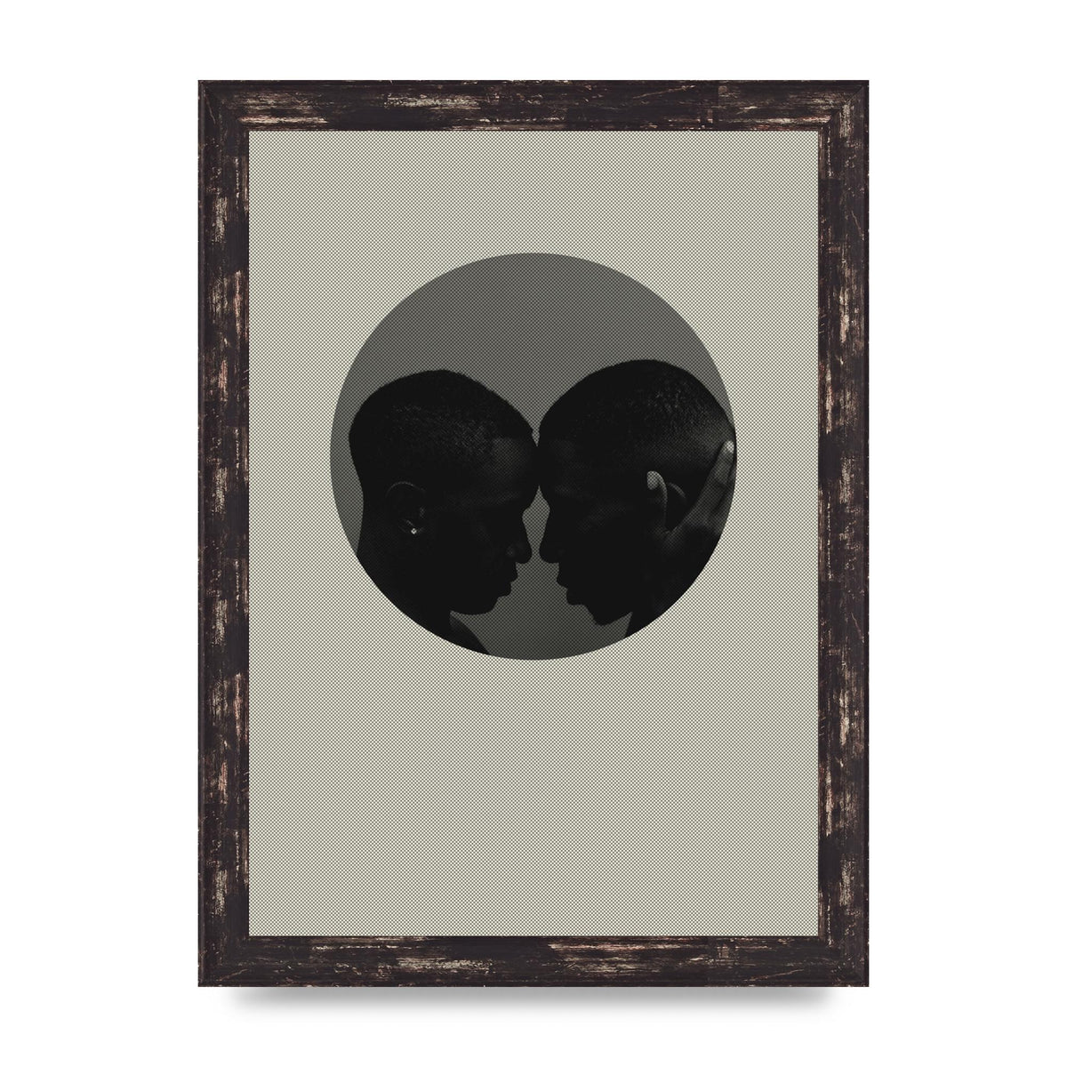 Halftone Kiss One Art For The Home - A4 framed